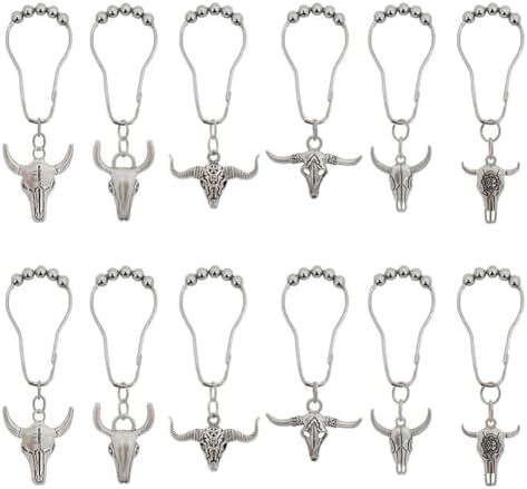 Sturdy Rust-Resistant Cow Shower Curtain Hook Set
