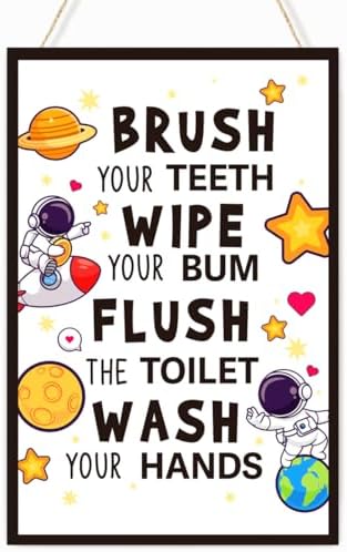 Kids Bathroom Funny Wall Art