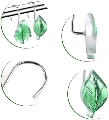 EVOOKA Botanical Leaves Shower Curtain Hooks Rust-Resistant Durable