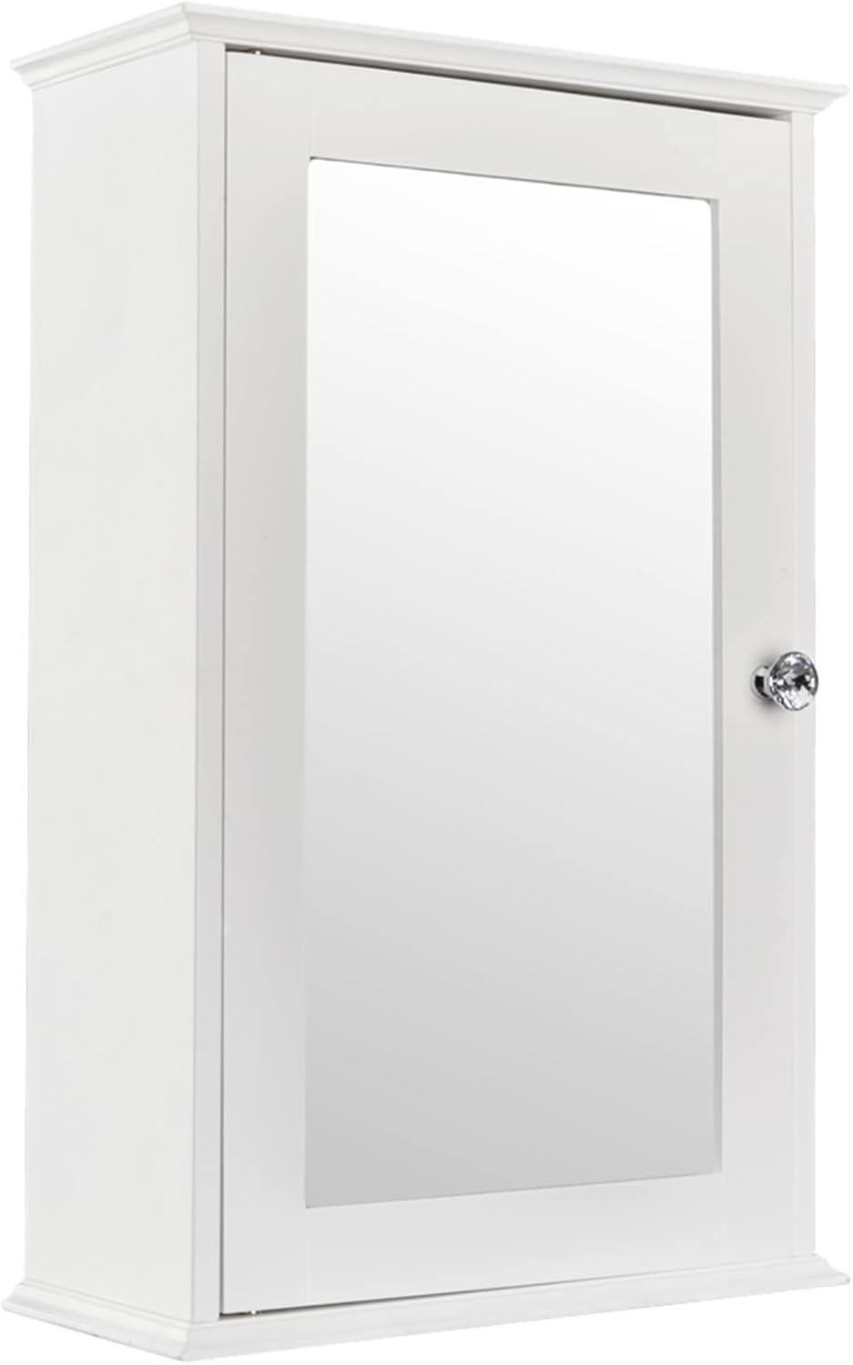 Mirror Wall Cabinet with Adjustable Shelves and Crystal Knob