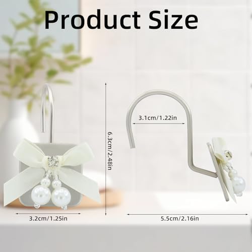 Luxury Bow Shower Curtain Hooks with Satin Design