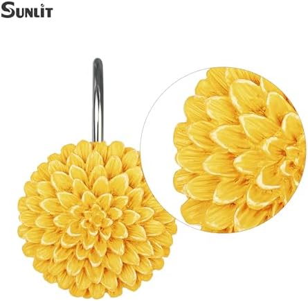 Sunlit Decorative Floral Shower Curtain Hooks 12 Pack
