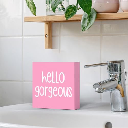 Funny Pink Bathroom Sign Box for Girls and Homes