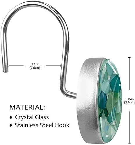 Bath Time Bliss 12 Colorful Beachglass Rustproof Hooks