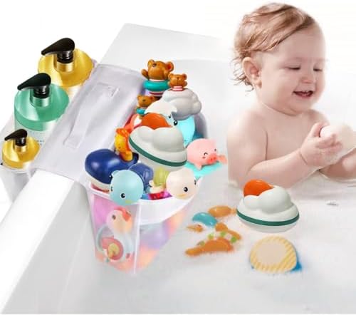 Bath Toy Storage Organizer with Dual Function