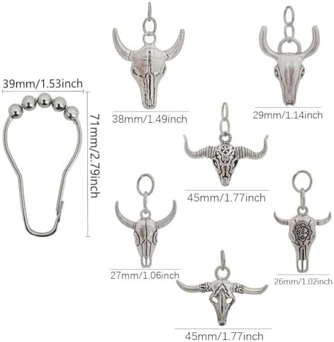Sturdy Rust-Resistant Cow Shower Curtain Hook Set