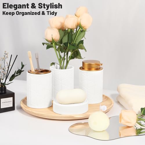 Kukikan 4-Piece Modern Ceramic Bathroom Set White
