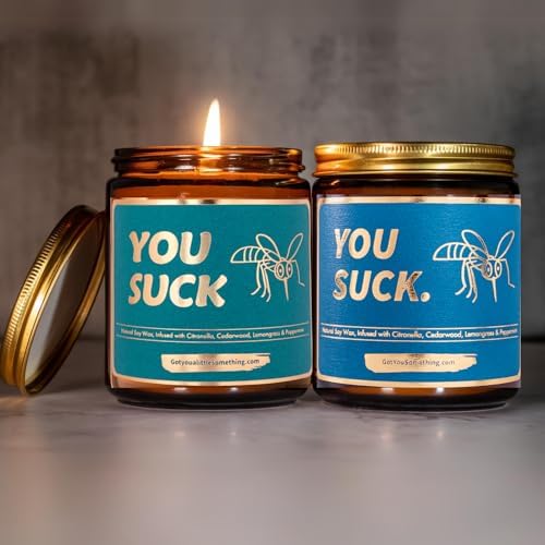 Citronella Candle with YOU SUCK Message 9oz Soy Wax Candle