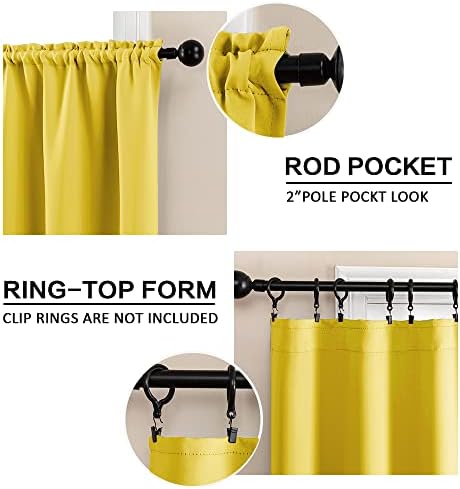 Mustard Yellow Window Curtains for Bedroom Kids