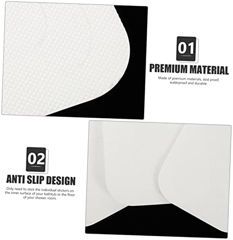 24pcs Square Non Slip Bathroom Stickers Transparent Peva Safety Decals