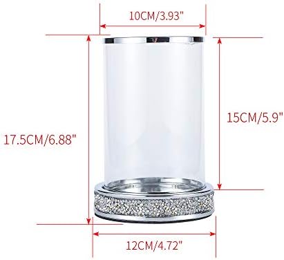 Silver Pillar Candle Holder Set of 2 Silver