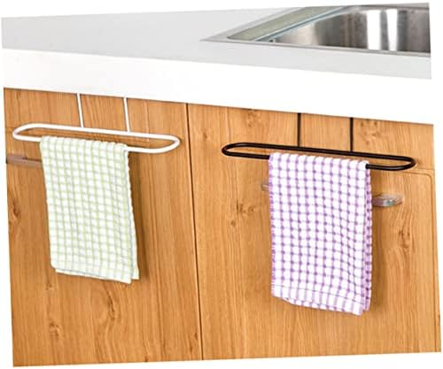 Alipis 2pc Towel Holder Rack Organizer Space-Saving Design Black White