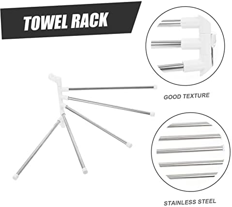 1Set Stainless Steel Rotating Towel Rack for Space-Saving Bathroom Storage