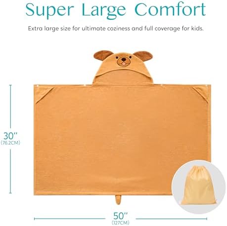 Joiedomi Hooded Towel for Kids 30x50 Brown