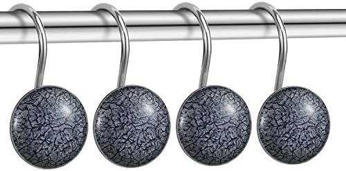 Sturdy Anti-Rust Shower Curtain Hooks Set of 12