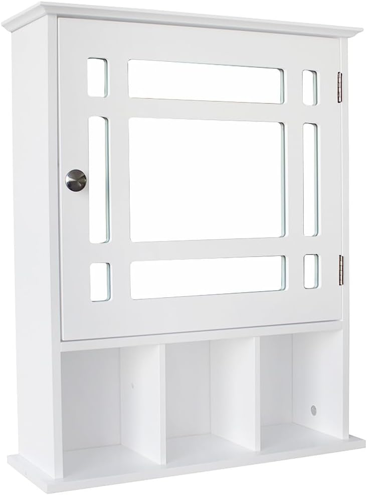 Mirrored Bathroom Cabinet Wall Mounted with Adjustable Shelves