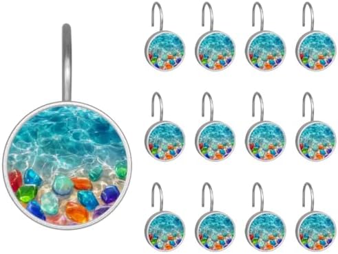 Set of 12 Decorative Shower Curtain Hooks