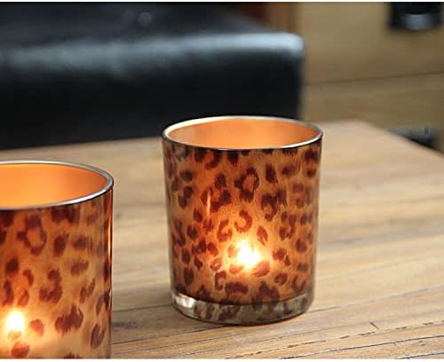 Leopard Print Glass Tealight Holder