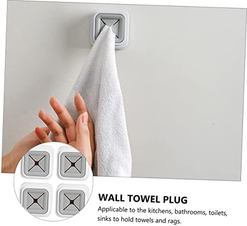 HEALLILY 4Pcs Space-Saving Towel Holder for Bathroom and Kitchen