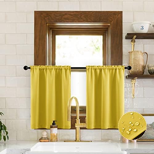 Mustard Yellow Window Curtains for Bedroom Kids