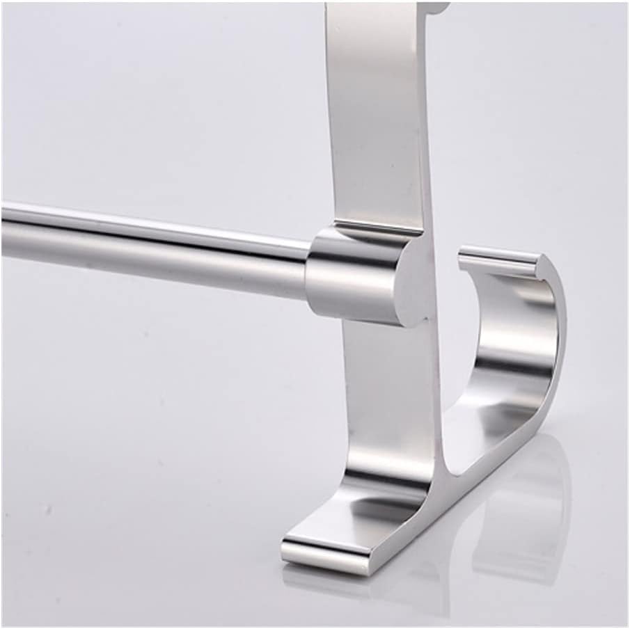 Bath Towel Holder Wall Hung Aluminum Towel Rail with No Drilling