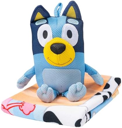 Jay Franco Bluey Friends Bath Towel and Bath Buddy Set