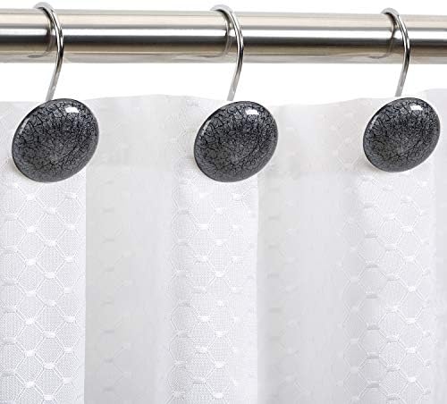 Sturdy Anti-Rust Shower Curtain Hooks Set of 12
