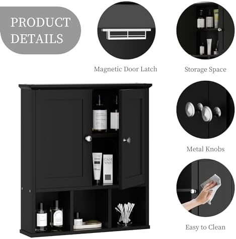 Styled Bathroom Wall Cabinet with Adjustable Shelves