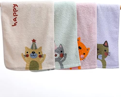 Cute Cat Soft Hand Towels for Kids