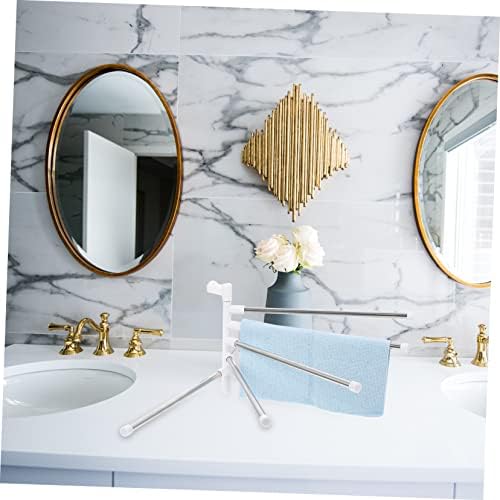 1Set Stainless Steel Rotating Towel Rack for Space-Saving Bathroom Storage