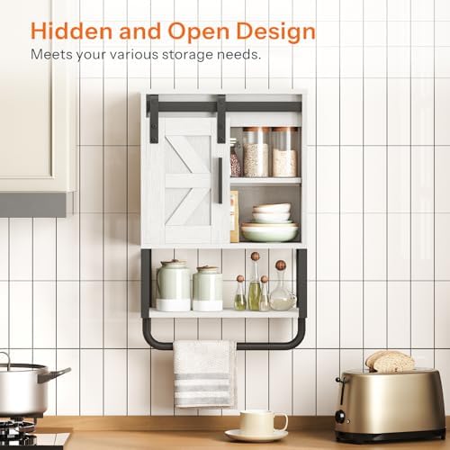 HOOBRO Bathroom Wall Cabinet with Barn Door