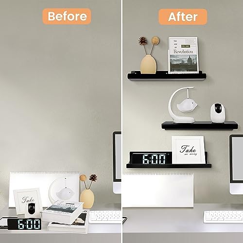 Space-Saving Black Acrylic Shelves for Kids Adults