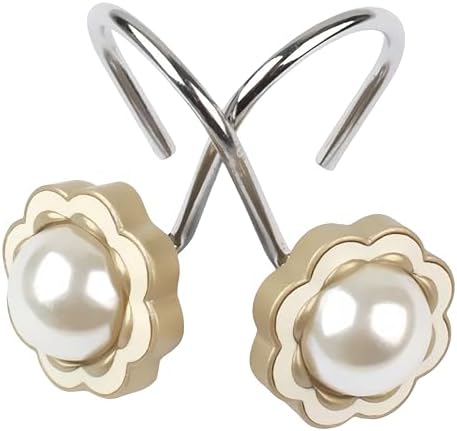 Stylish Pearl Flower 12pc Rust-Proof Showers Hangers for Home Bathroom