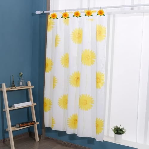 Sunflower Decorative Shower Curtain Hooks 12PCS Stainless Steel