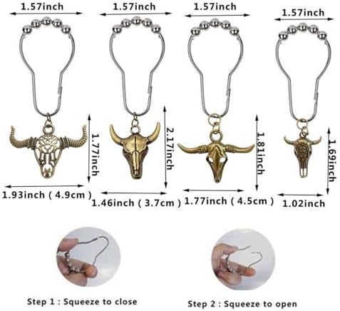 Daxingbu Highland Cow Shower Curtain Hooks Set