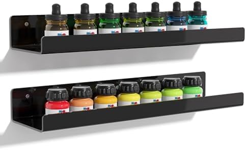 Space-Saving Black Acrylic Shelves for Kids Adults