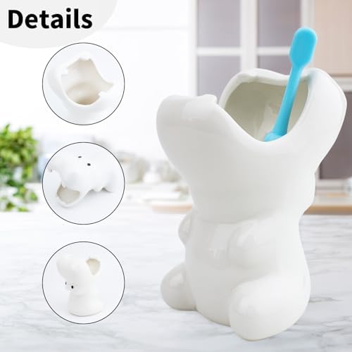 FlidRunest Kids Hippo Toothbrush Holder - Cute Hippo-Shaped Toothbrush Cup for Kids