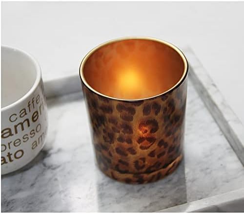 Leopard Print Glass Tealight Holder