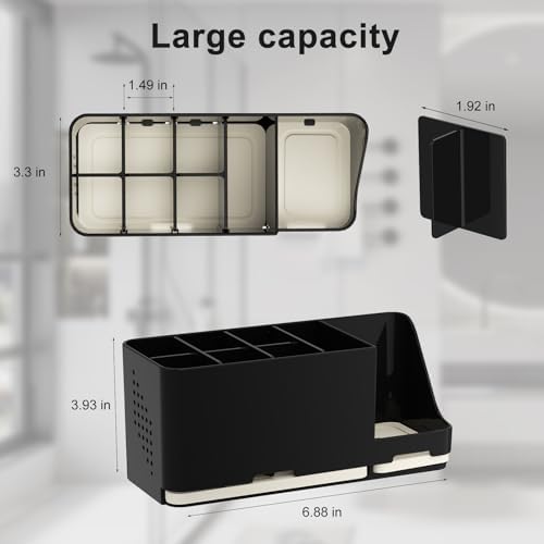 Jumeihui Bathroom Organizer with Diatomite Base 8 Slots Toothbrush Holder