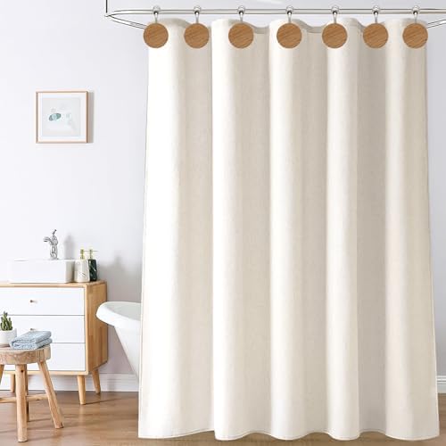Modern Wood Shower Curtain Hooks 12PCS Silvery