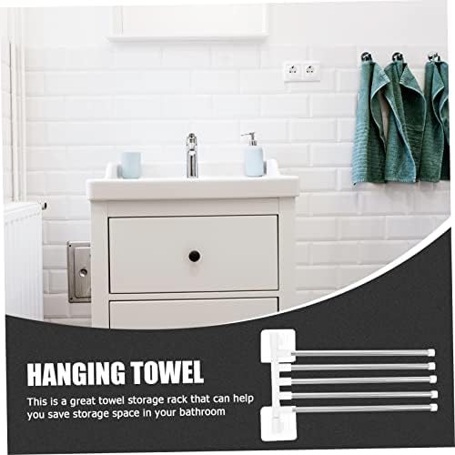 1Set Stainless Steel Rotating Towel Rack for Space-Saving Bathroom Storage