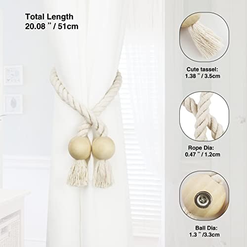 Magnetic Curtain Tiebacks - Durable and Soft for Curtuems Drapery