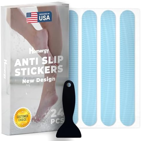 Homergy anti-slip shower stickers 24 pack slip proof bathtub shower stairs safety