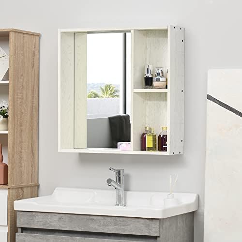 Kleankin 315 x 255 Inch Bathroom Medicine Cabinet with Mirror