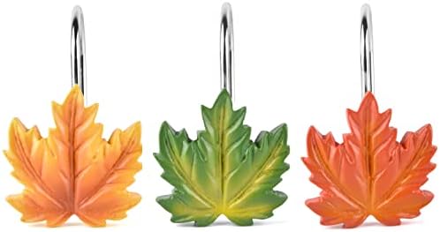 Maple Leaf Shower Curtain Hooks 12 Piece Set