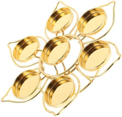 HOLIDYOYO Elegant 7-Branch Buddhist Oil Lamp Holder