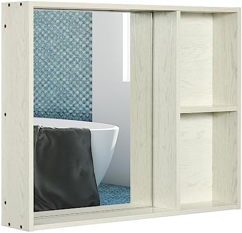 Kleankin 315 x 255 Inch Bathroom Medicine Cabinet with Mirror