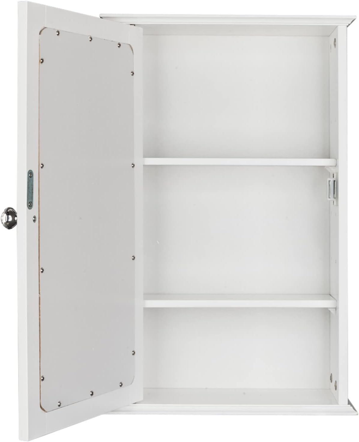Mirror Wall Cabinet with Adjustable Shelves and Crystal Knob