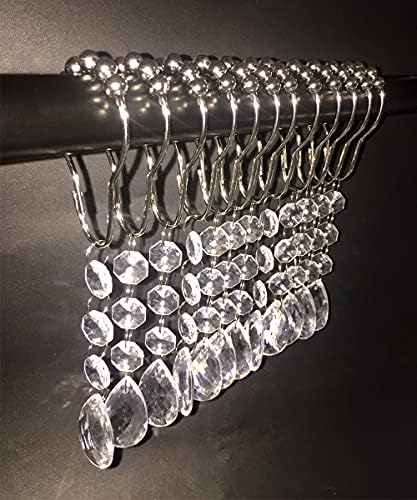 Elegant 304 Stainless Steel Acrylic Shower Curtain Hangers