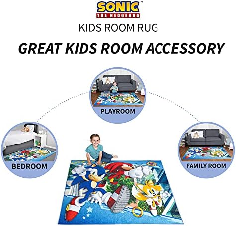 Sonic The Hedgehog Kids Area Rug 69x52
